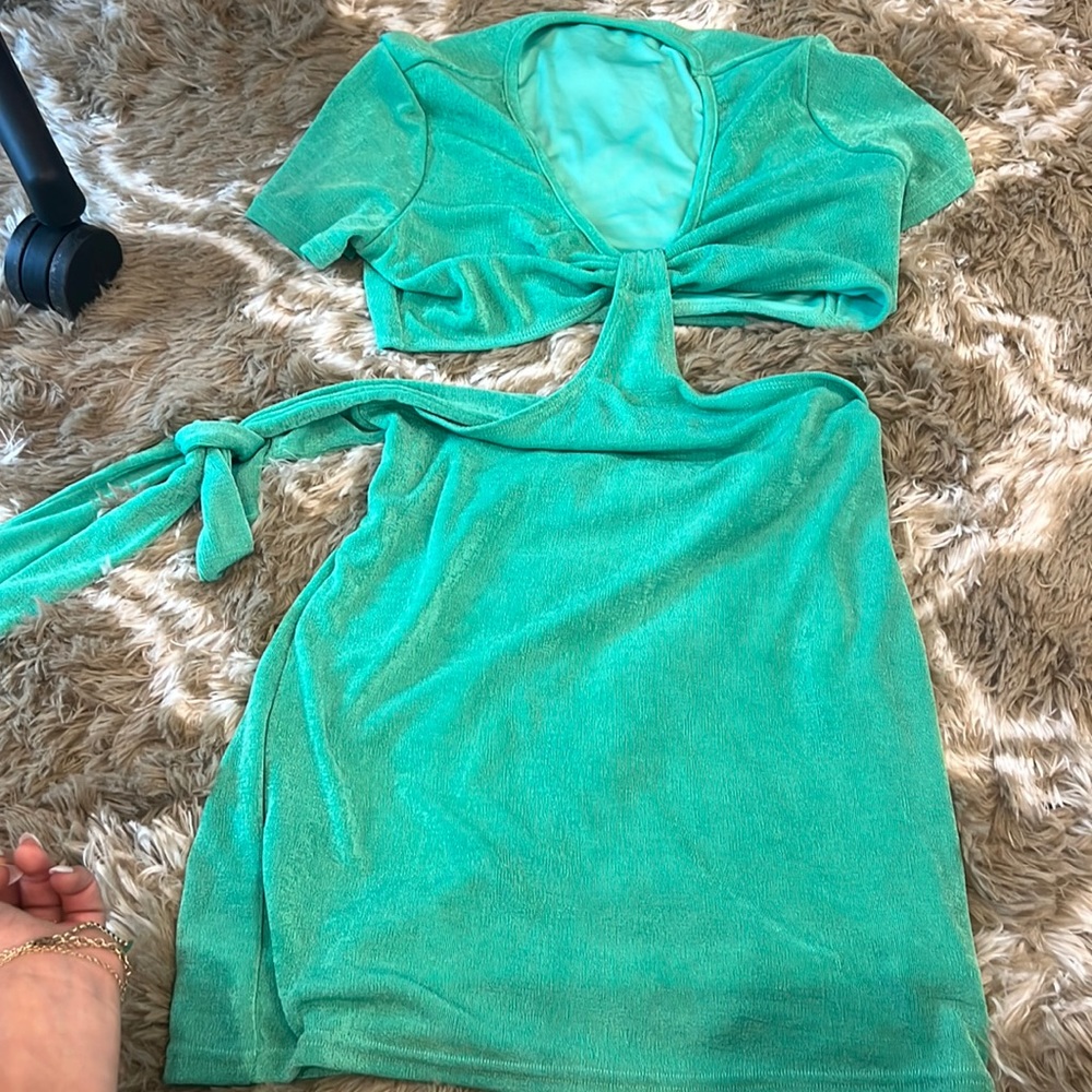 Green two piece dress!